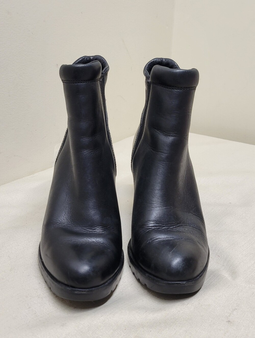 SOREL After Hours Chelsea Wedge Ankle Boots Black Leather Size 9 - Picture 3 of 11